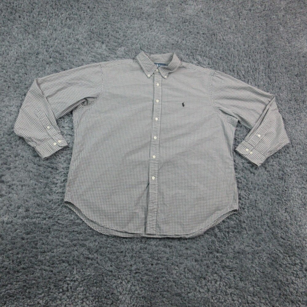 Ralph Lauren Shirt Mens XL 17.5 Classic Fit Button Down Long Sleeve Check Dress